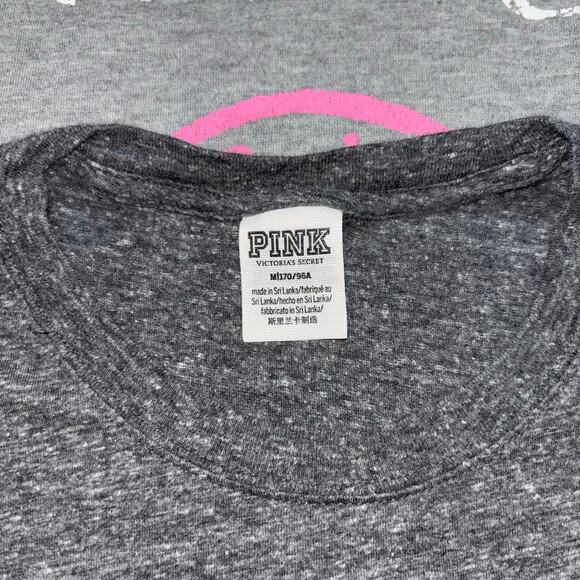 Victoria’s Secret PINK Marled Gray & Gold Sequin Bling Pullover Mesh Long Sleeve - Picture 4 of 8